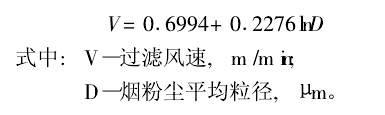 脉冲袋式除尘器过滤风速的确定